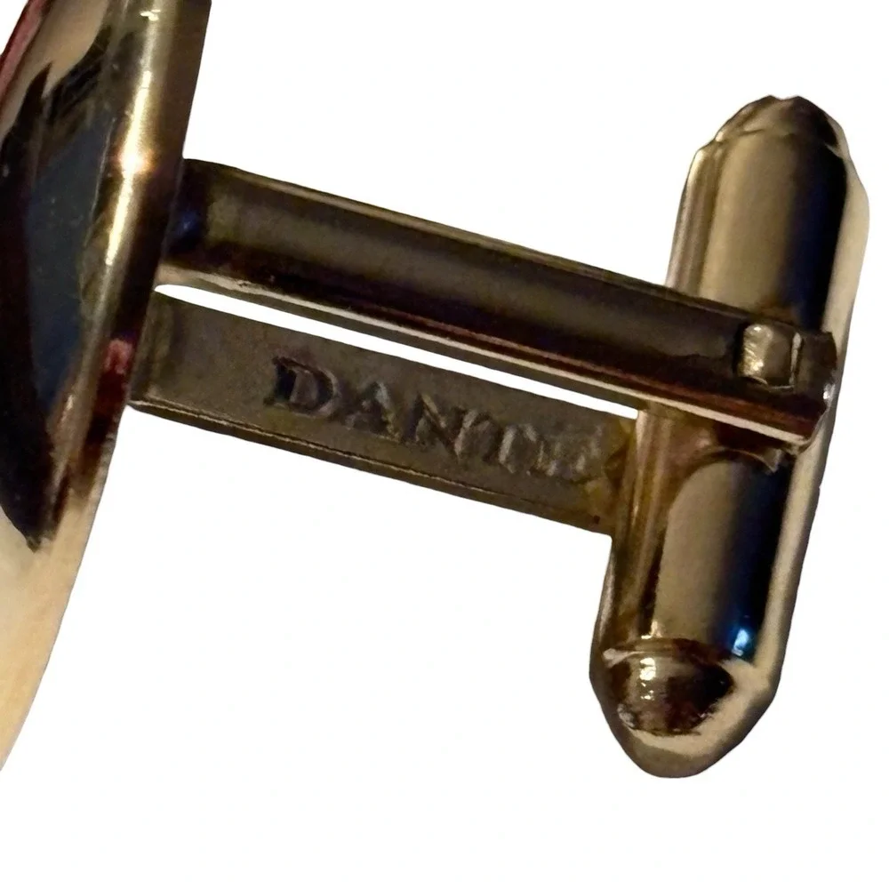 Vintage Silver Tone Dante Cufflinks Dome Round Classic Formal Suit‎ Bullet Back